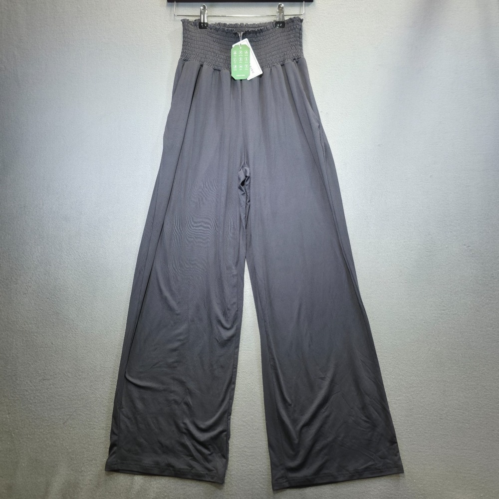 UEU Women's Gray Elastic Waisted Wide Legged Palazzo Pants Size Medium NWT